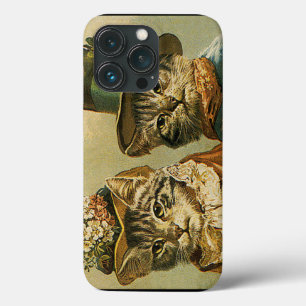 Coques Pour iPhone Humour vintage, Chats de mariée victorienne en Cas