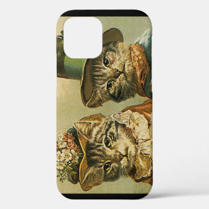 Coque iPhone 12 Humour vintage, Chats de mariée victorienne en Cas