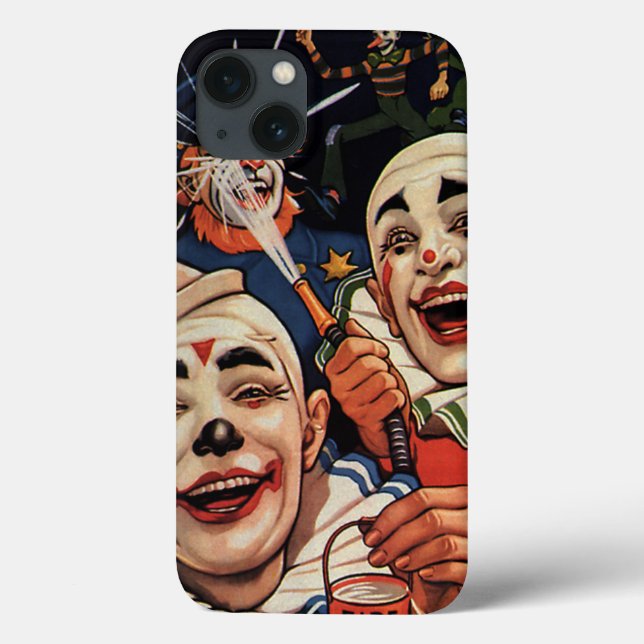 Coques Case-Mate iPhone Humour vintage, clowns de cirque riants et police (Verso)