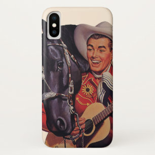 Coque Case-Mate Pour iPhone Humour vintage, Cowboy chantant de la musique à so