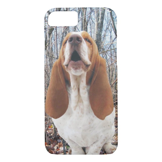 Coques Case-Mate iPhone Hurlement Basset Hound dans les bois (Dos)