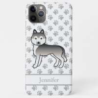 Husky Sibérien Gris Dessin Animé Chien & Nom