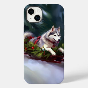 Coque Case-Mate iPhone Husky sibérien Noël neige hiver