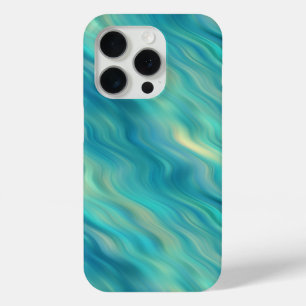 Coque iPhone 15 Pro Hydrangea bleu texture ondulée