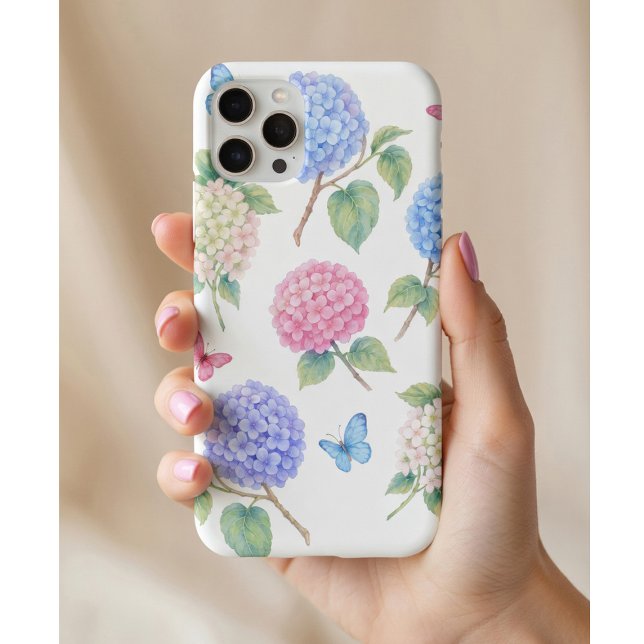 Coques Case-Mate iPhone Hydrangea Floral Aquarelle  (Créateur téléchargé)