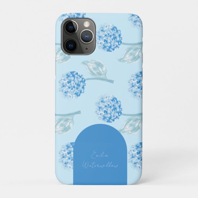 Coques Case-Mate iPhone Hydrangea Grandmillennial Sur Mesure Peint à la Ma (Dos)