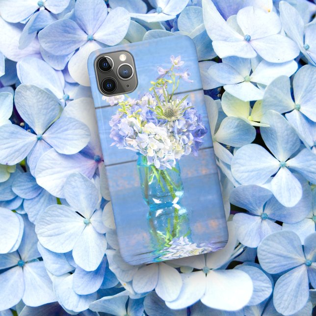 Coques Case-Mate iPhone Hydrangea Lavande & Pervenche dans un Vase Rustiqu (Créateur téléchargé)