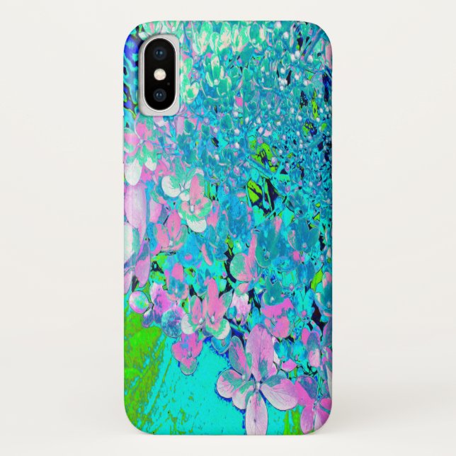 Coques Case-Mate iPhone Hydrangea Limelight Rose Et Bleu Élégant (Dos)