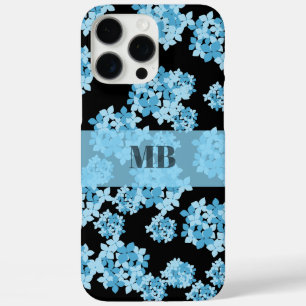 Coque iPhone 16 Pro Max hydrangea nom floral initiales monogramme unique