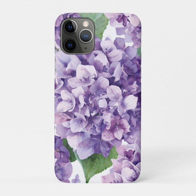 Coques Case-Mate iPhone Hydrangea Violette Fleur Lavande Aquarelle  (Dos)