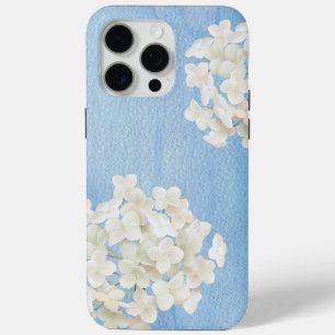 Coque Case-Mate iPhone Hydrangeas Blancs Sur Bleu Aquarelle