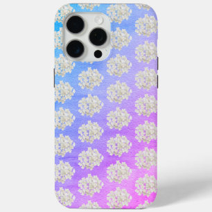 Coque Case-Mate iPhone Hydrangeas blancs sur fond aquarelle dégradé