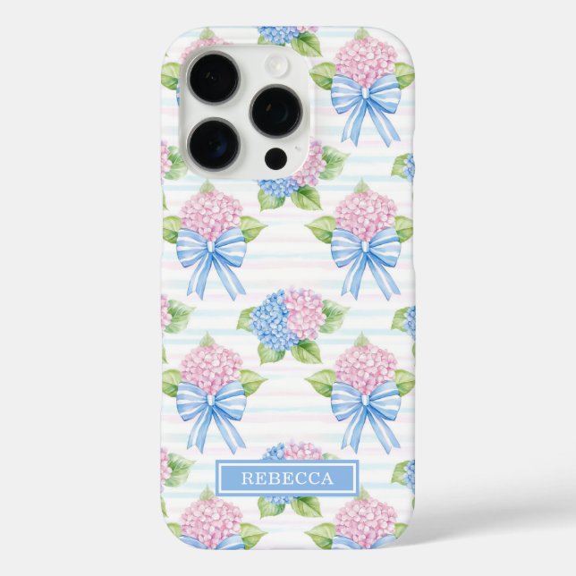 Coques Case-Mate iPhone Hydrangeas Bleus et Roses  (Verso)