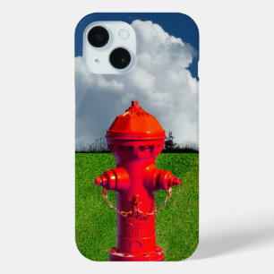 Coque Case-Mate iPhone Hydrateur de feu rouge, Herbe, Ciel nuageux