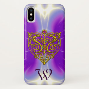 Coques Pour iPhone HYPER VALENTINE GOLD CELTIC HEART MONOGRAS Purple