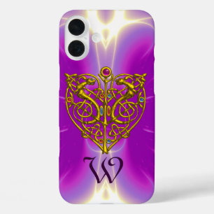 Coques iPhone 16 Plus HYPER VALENTINE MONOGRAM rose Fuchsia violet