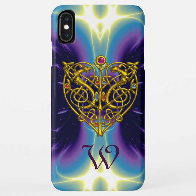 Coques Case-Mate iPhone HYPER VALENTINE MONOGRAM rose Fuchsia violet (Dos)