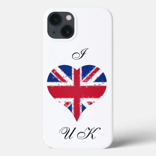 Coques Case-Mate iPhone I Heart UK Grunge British Flag (Verso)