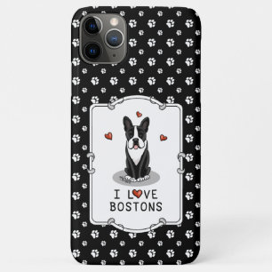 Case-Mate iPhone Case I Love Bostons Boston Terriers (noir et blanc)