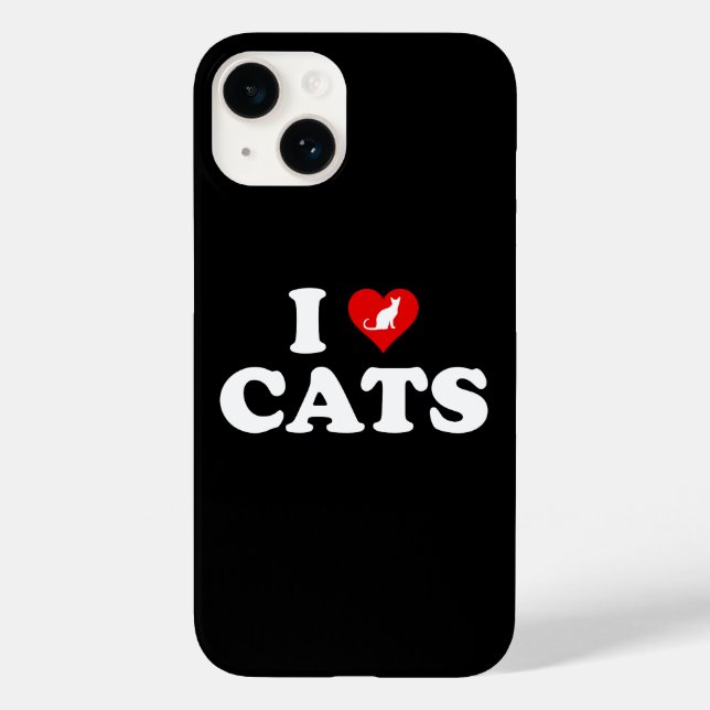 Coques Case-Mate iPhone I Love (Coeur) Chats (Verso)