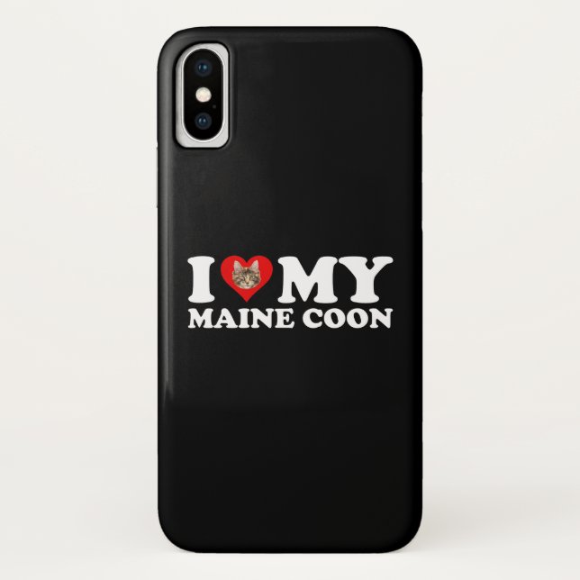Coques Case-Mate iPhone I Love (Coeur) My Maine Coon (Dos)