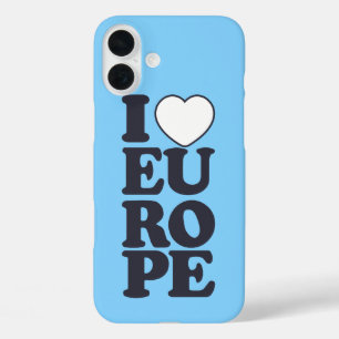Coque Pour iPhone 16 Plus I LOVE EUROPE caisses téléphoniques personnalisées