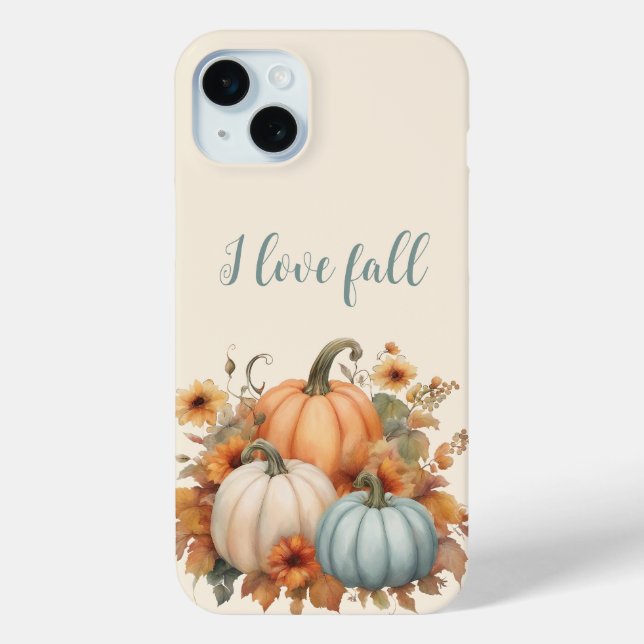 Coques Case-Mate iPhone I Love Fall Citrouille (Verso)