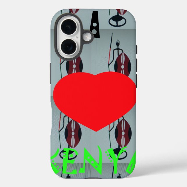 Coques Case-Mate iPhone I Love Kenya Art Print (Verso)