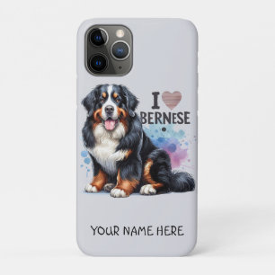 Case-Mate iPhone Case I Love My Bernese Mountain Dog Nom Personnalisé