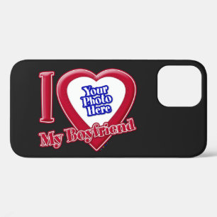 Case-Mate iPhone Case I Love My Boyfriend Photo Red Heart Black