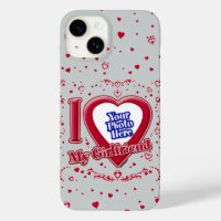 I Love My Girlfriend Photo Coeurs rouges Gris