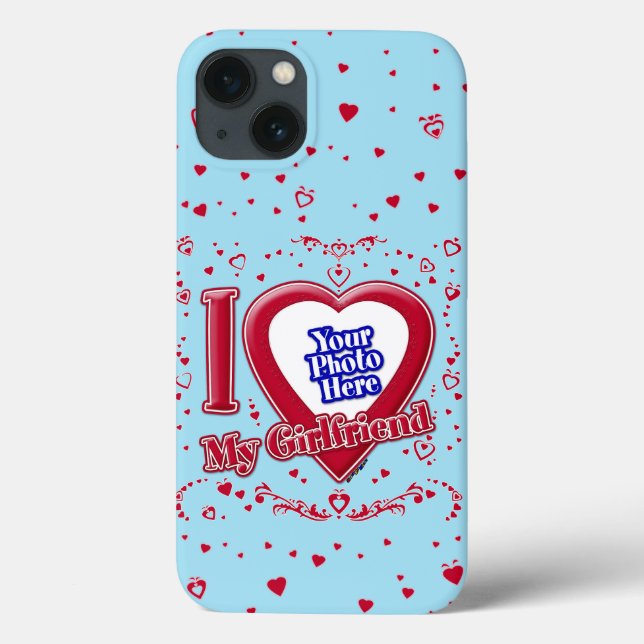 Coques Case-Mate iPhone I Love My Girlfriend Photo Coeurs rouges Horizon b (Verso)