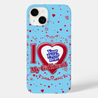 I Love My Girlfriend Photo Coeurs rouges Turquoise