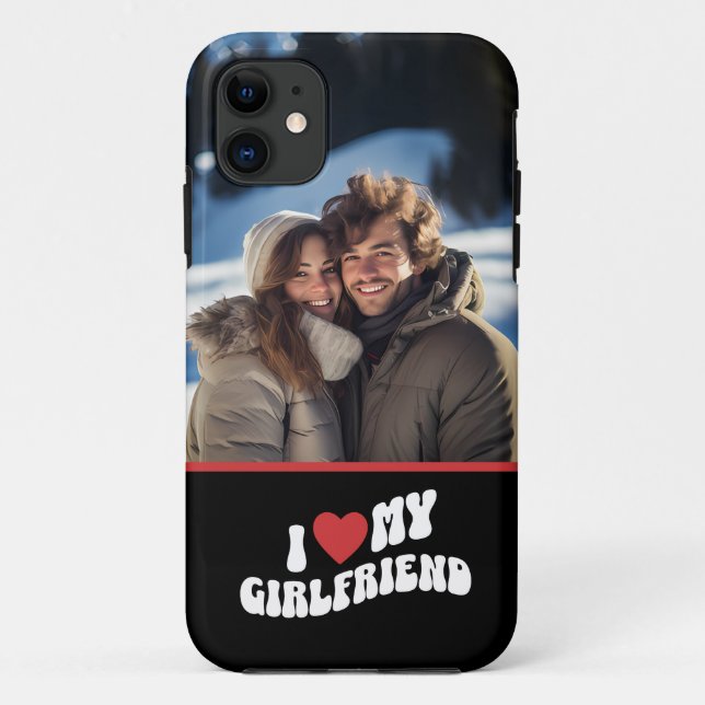 Coques Case-Mate iPhone I Love My Girlfriend Photo personnalisée (Dos)