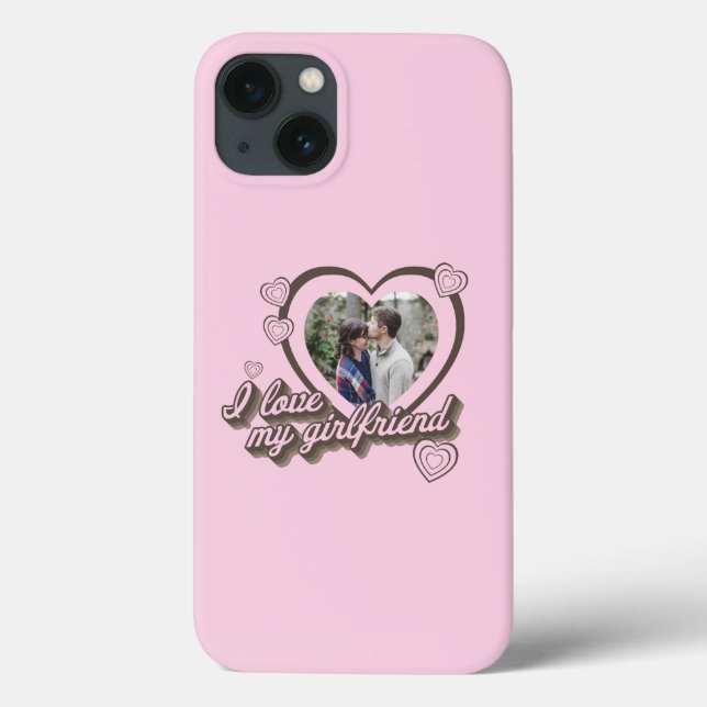 Coques Case-Mate iPhone I Love My Girlfriend Photo personnalisée (Verso)
