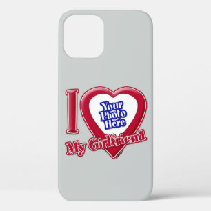 Case-Mate iPhone Case I Love My Girlfriend Photo Red Heart Grey