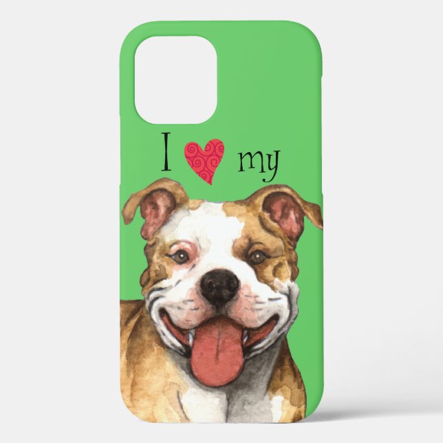 Coques Case-Mate iPhone I Love my pit bull terrier (Verso)
