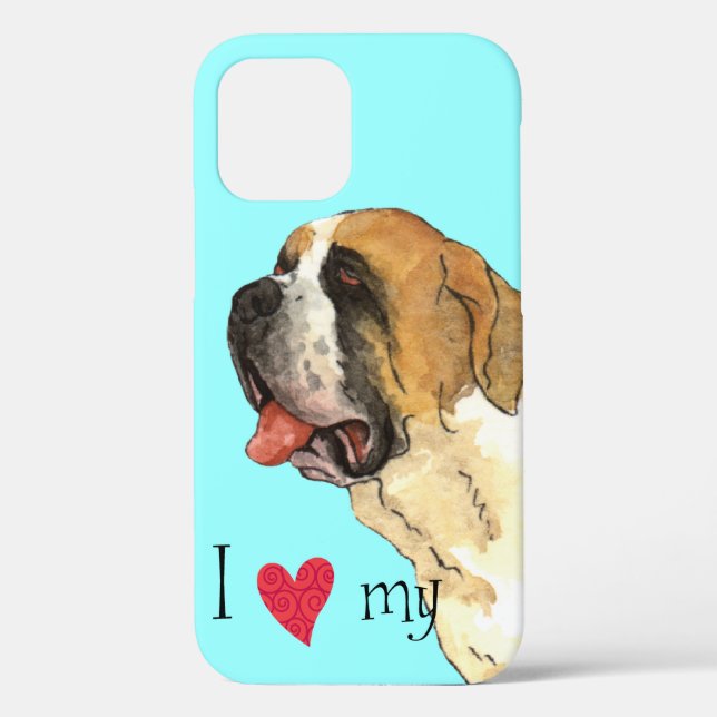 Coques Case-Mate iPhone I Love my St. Bernard (Verso)