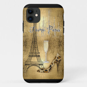 Coques Pour iPhone I Love Paris Gold Leaf Tour Eiffel Chaussures de m
