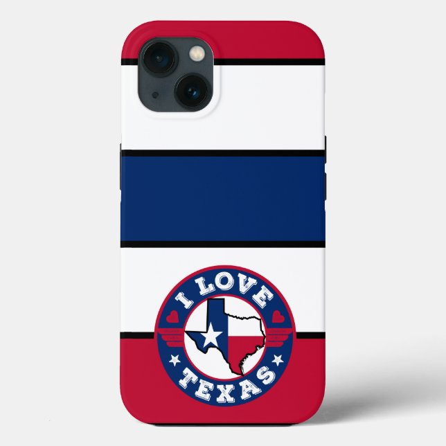 Coques Case-Mate iPhone I Love Texas Color Matched Stripes Retro Drapeau (Verso)