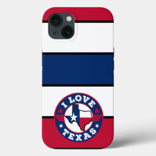 Case-Mate iPhone Case I Love Texas Color Matched Stripes Retro Flag