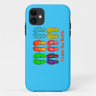 Coque Case-Mate Pour iPhone I Love the Beach - tongs colorés