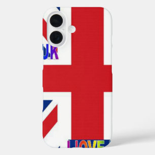 Coque Pour iPhone 16 I Love UK Art Print