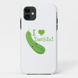 Coque iPhone 11 I Love Zucchini Smiling Kawaii Zucchini