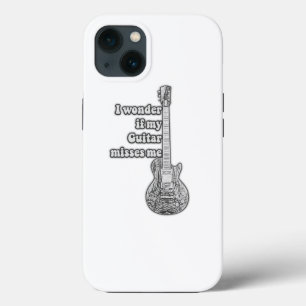 Case-Mate iPhone Case I wonder if my guitar misses me. Black and white