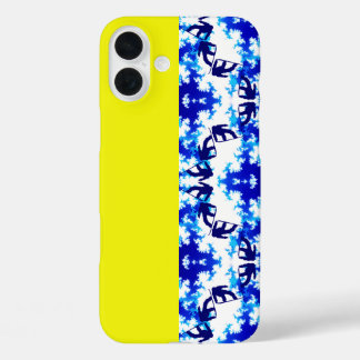 Coque Pour iPhone 16 Plus Ice Blue Snowboard Sky Yellow Snowboard Sport