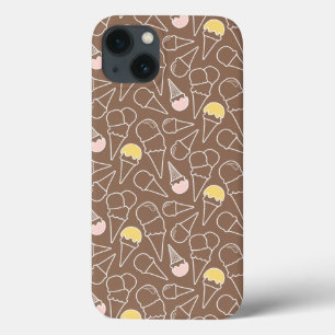 Coque Case-Mate iPhone Ice Cream Cone Pattern on Brown