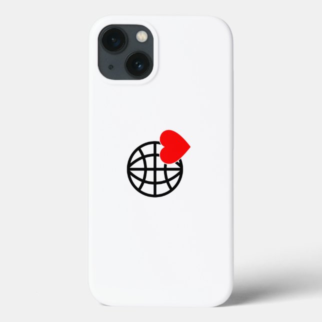 Coques Case-Mate iPhone Icône Globe Amour Mondial | Conception de cœur Ter (Verso)
