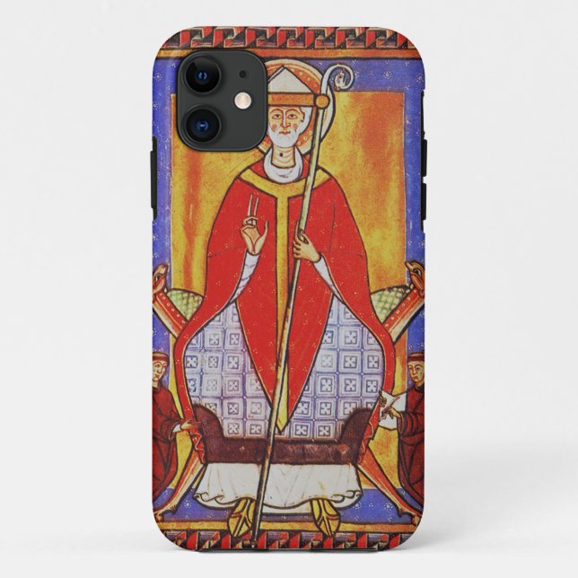 Coques Case-Mate iPhone Icône médiévale de Saint Grégoire le Grand (Dos)