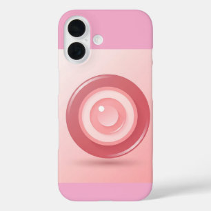 Coque Pour iPhone 16 Icône minimaliste de l'œil maléfique rose sur past